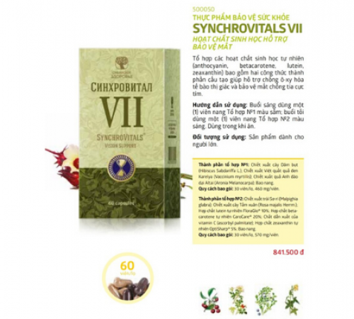 Siberian Sychrovital VII, (SYM 7)Hổ trợ bảo vệ mắt 